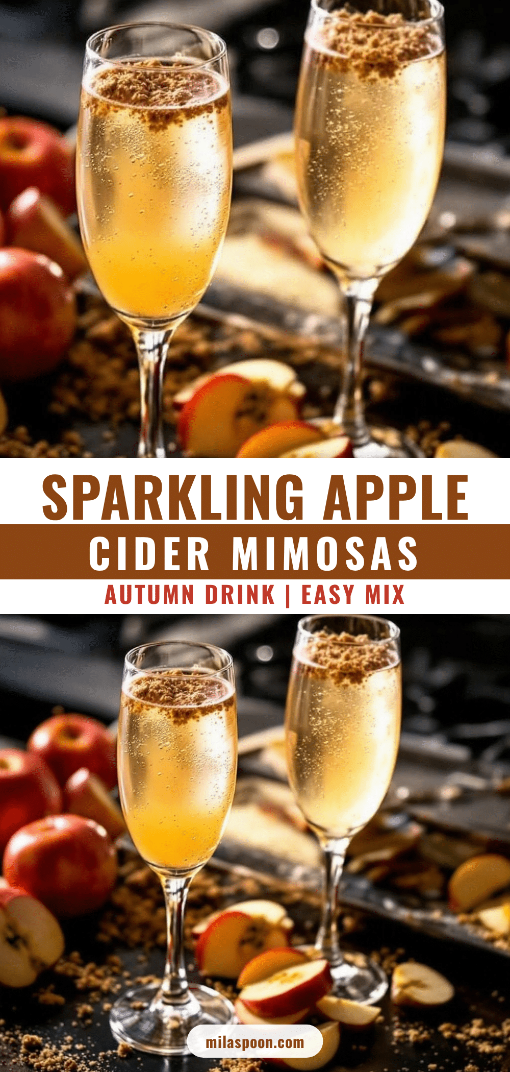 Cozy Sparkling Apple Cider Mimosa for Two recipe