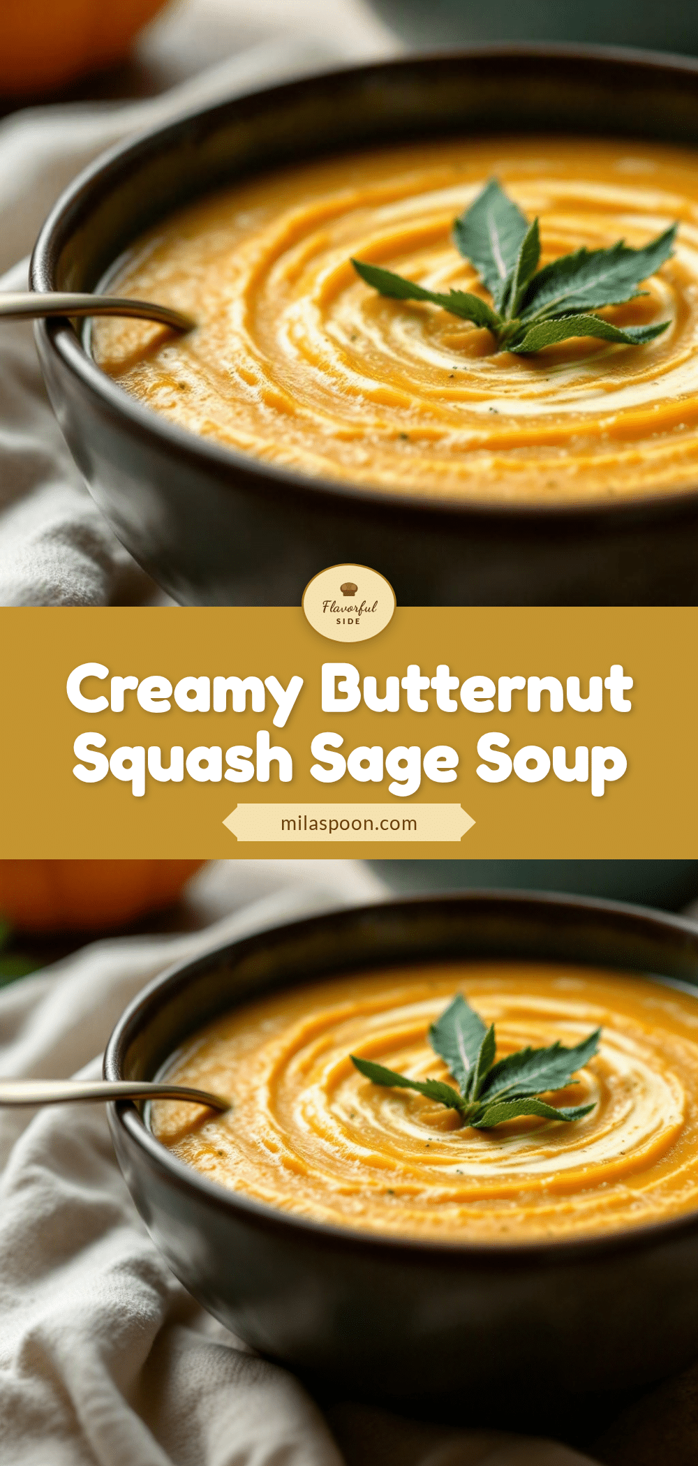 creamy butternut squash sage soup recipe