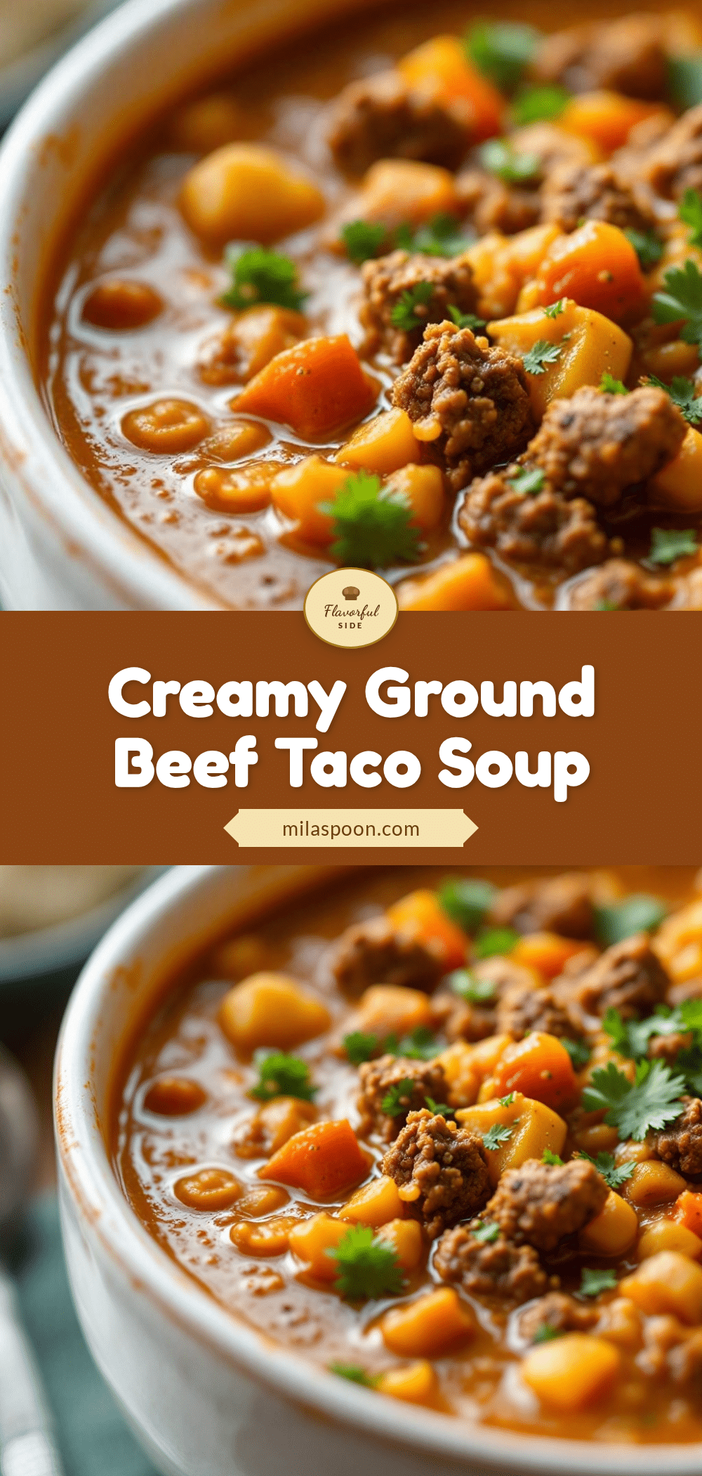 creamy ground beef taco soup recipe