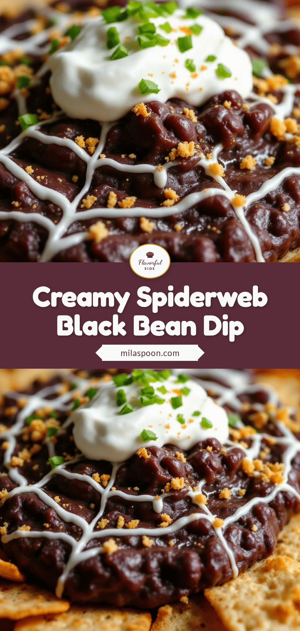 creamy spiderweb black bean dip recipe