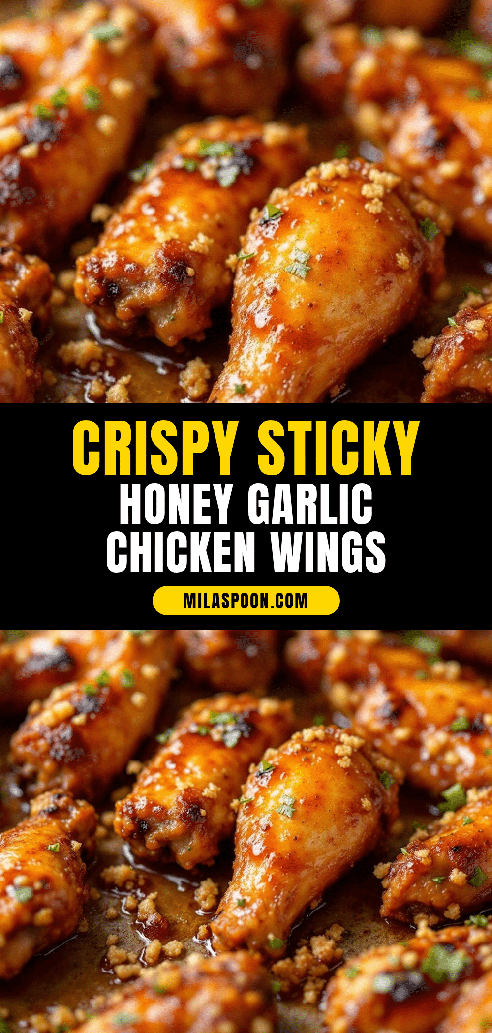 crispy sticky honey garlic chicken wings recipe