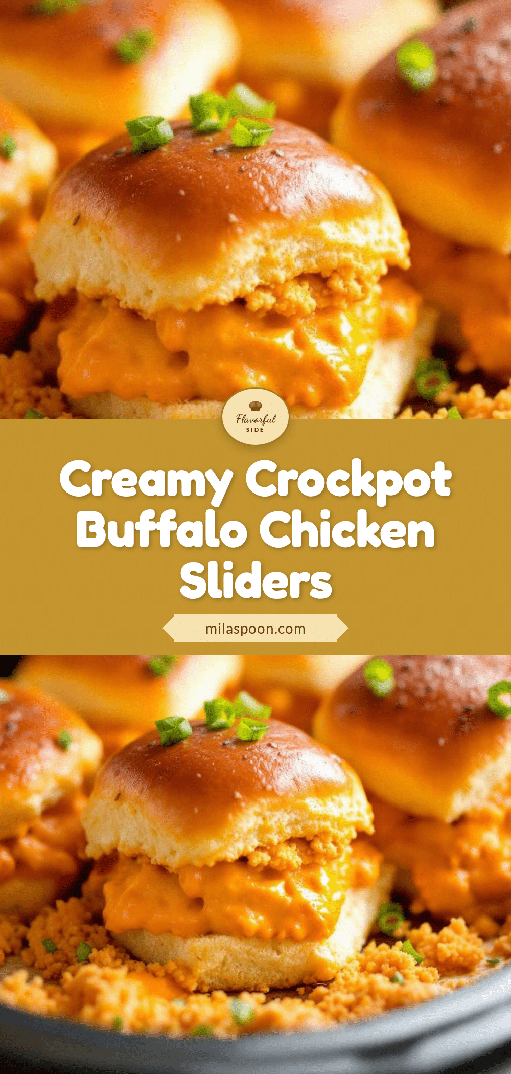 Easy Crockpot Buffalo Chicken Dip Sliders recipe