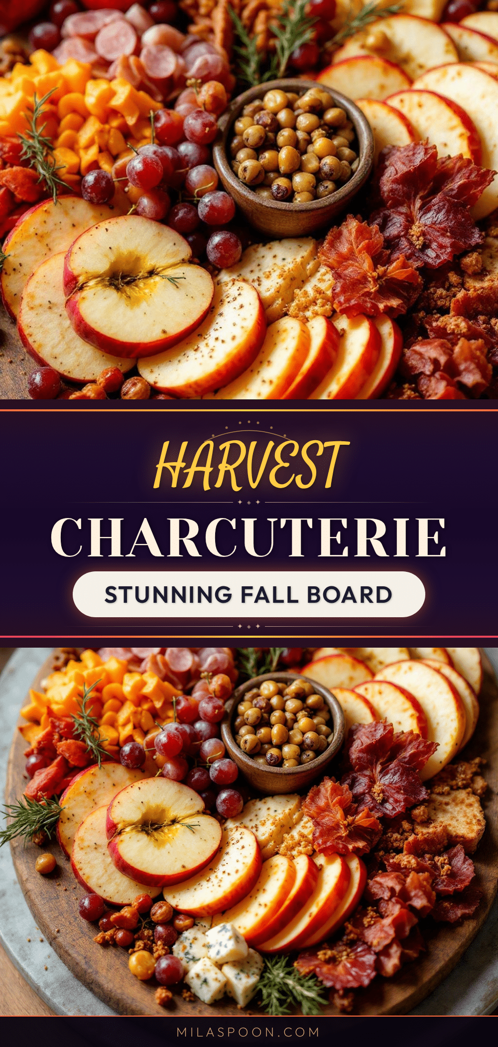 fall harvest charcuterie board with Honeycrisp apples recipe