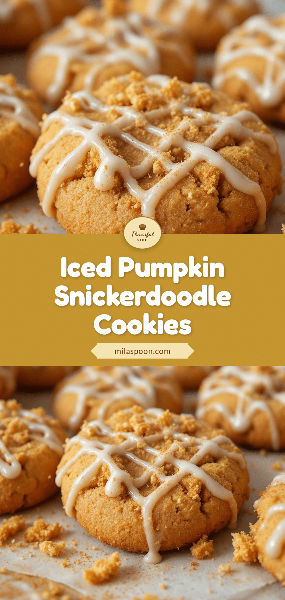 iced pumpkin snickerdoodle cookies recipe
