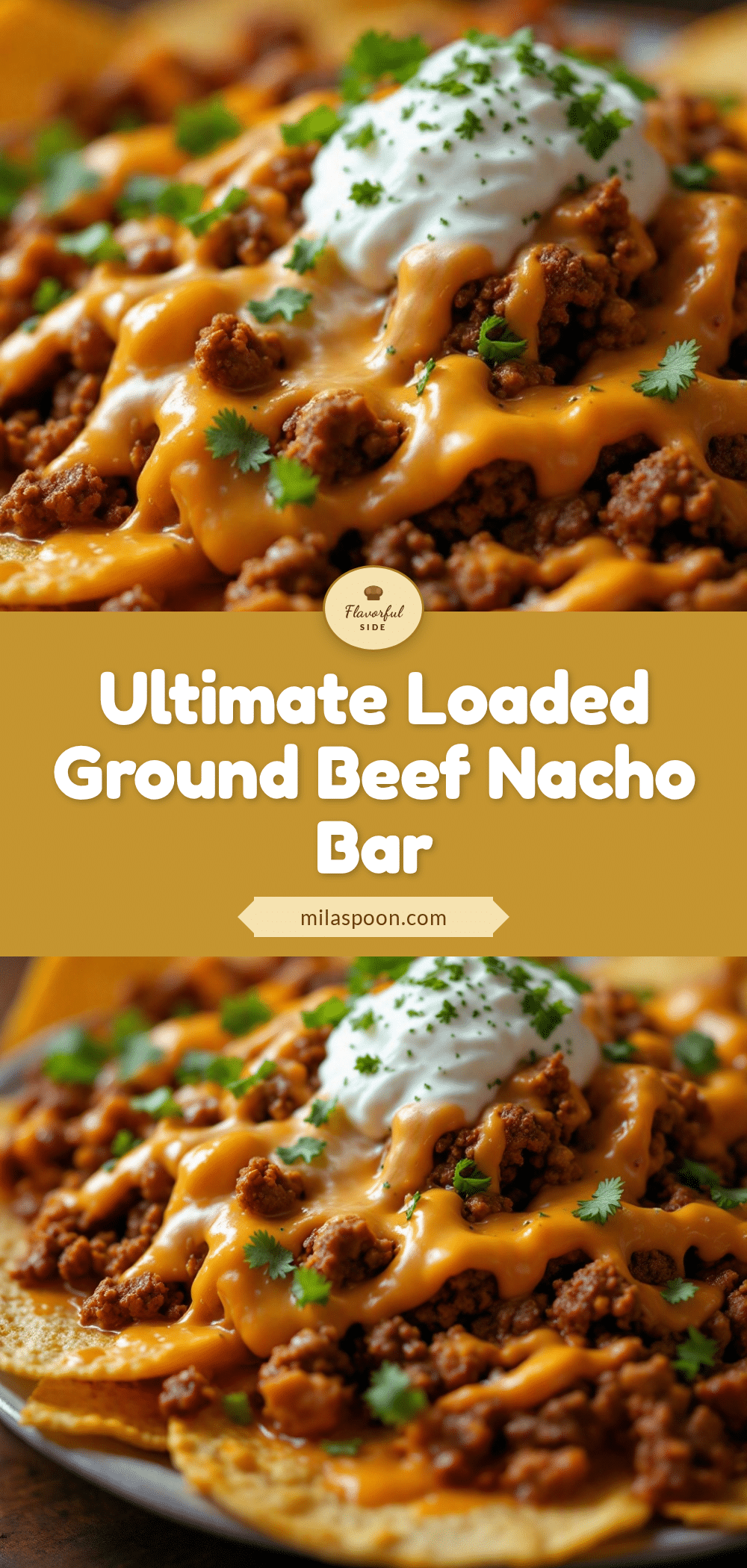 loaded nacho bar with ground beef and queso recipe