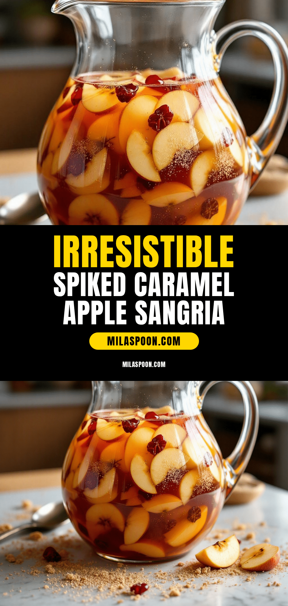spiked caramel apple sangria pitcher recipe