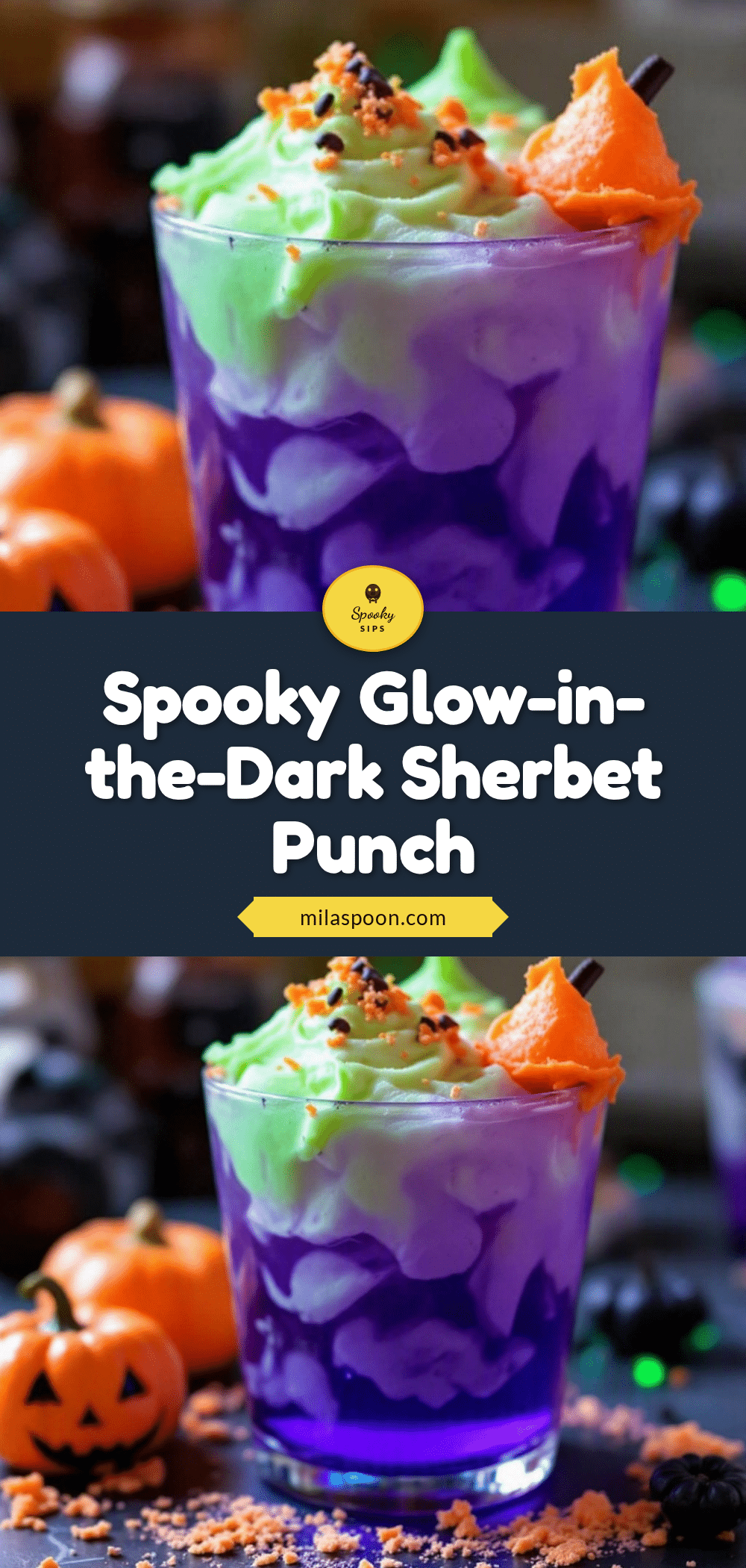 Spooky glow-in-the-dark sherbet Halloween punch recipe